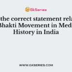 Select the correct statement related to the Bhakti Movement in Medieval History in India
