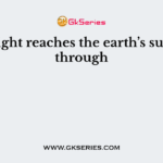 Sunlight reaches the earth’s surface through