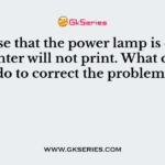Suppose that the power lamp is on, but the printer will not print. What can you do to correct the problem?