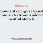 The amount of energy released when one or more electrons is added to the neutral atom is