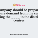 The company should be prepared for any future demand from the customer by storing the ____ in the distribution centres
