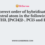 The correct order of hybridisation of the central atom in the following species: NH3, [PtCl4]2-, PCl5 and BCl3 is