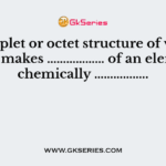 The duplet or octet structure of valence shell makes ……………… of an element chemically ……………..