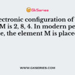 The electronic configuration of an element M is 2, 8, 4. In modern periodic table, the element M is placed in