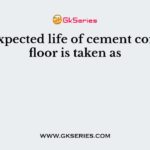 The expected life of cement concrete floor is taken as