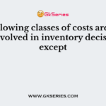 The following classes of costs are usually involved in inventory decisions except