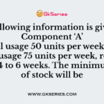 The following information is given for Component ‘A’