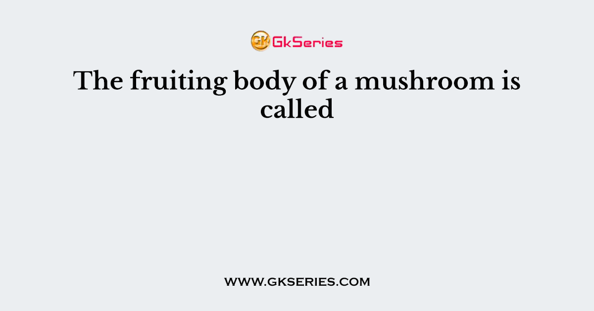 The fruiting body of a mushroom is called