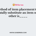 The method of item placement that can accidentally substitute an item onto another is____