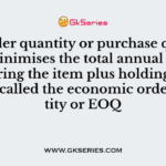 The order quantity or purchase quantity that minimises