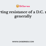 The starting resistance of a D.C. motor is generally