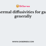The thermal diffusivities for gases are generally