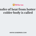 The transfer of heat from hotter body to colder body is called