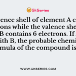 The valence shell of element A contains 3 electrons while the valence shell of element B contains 6 electrons