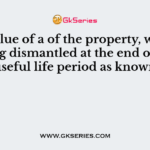 The value of a of the property, without being dismantled at the end of the useful life period as known