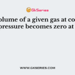 The volume of a given gas at constant pressure becomes zero at :