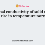 Thermal conductivity of solid metals with rise in temperature normally