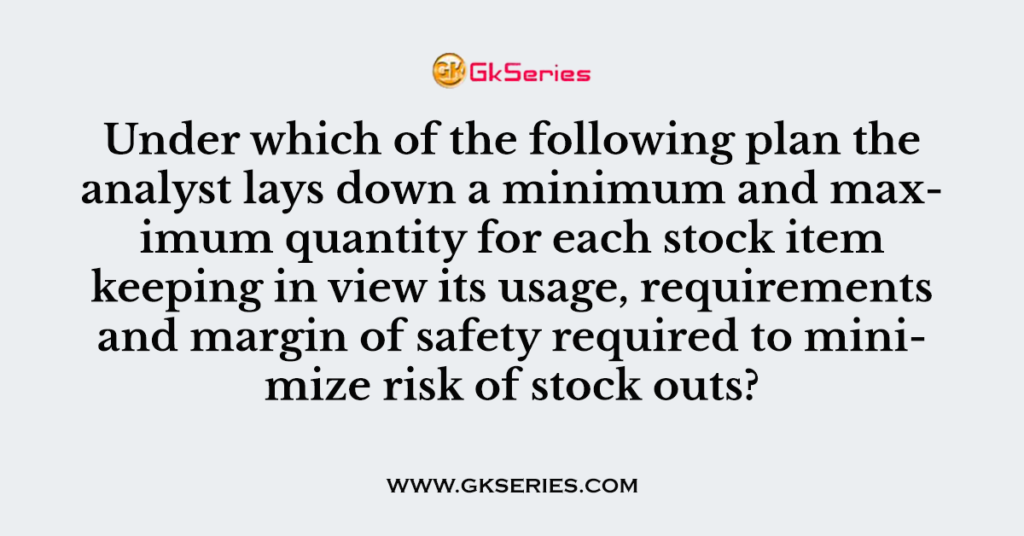 Under which of the following plan the analyst lays down a minimum and maximum quantity for each stock