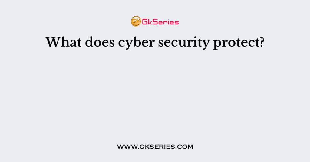 What does cyber security protect?
