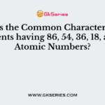 What is the Common Characteristic of Elements having 86, 54, 36, 18, and 10 Atomic Numbers?