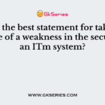 What is the best statement for taking advantage of a weakness in the security of an ITm system?
