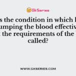 What is the condition in which heart is not pumping the blood effectively to meet the requirements of the body called?
