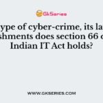 What type of cyber-crime, its laws and punishments does section 66 of the Indian IT Act holds?
