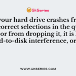 When your hard drive crashes from any of the correct selections in the question above, or from dropping it, it is known as head-to-disk interference, or HDL?