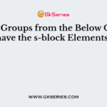 Which Groups from the Below Options have the s-block Elements?