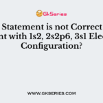 Which Statement is not Correct for the Element with 1s2, 2s2p6, 3s1 Electronic Configuration?