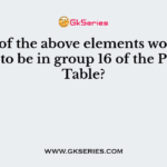 Which of the above elements would you expect to be in group 16 of the Periodic Table?