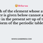 Which of the element whose atomic number is given below cannot accommodate in the present set up of the long form of the periodic table?