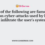 Which of the following are famous and common cyber-attacks used by hackers to infiltrate the user's system?
