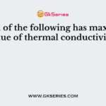 Which of the following has maximum value of thermal conductivity?