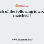 Which of the following is wrongly matched ?