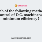 Which of the following method of speed control of D.C. machine will offer minimum efficiency ?
