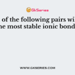 Which of the following pairs will form the most stable ionic bond ?
