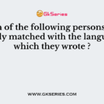 Which of the following persons is/are wrongly matched with the language in which they wrote ?