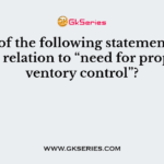 Which of the following statement is correct in relation to “need for proper inventory control”?