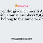 Which of the given elements A,B,C,D and E with atomic numbers 2,3,7,10 and 30 belong to the same period?