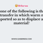 Which one of the following is the mode of heat transfer in which warm material is transported so as to displace a cooler material?