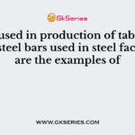 Wood used in production of tables and chairs, steel bars used in steel factory etc are the examples of