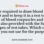 You are required to draw blood from a patient and to keep it in a test tube for analysis of blood corpuscles and plasma. You are also provided with the following four types of test tubes. Which of these will you not use for the purpose?