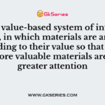 ___is a value-based system of inventory control, in which materials are analyzed according to their value so that costly and more valuable materials are given greater attention