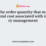 ___ is the order quantity that minimizes the total cost associated with inventory management