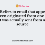 ………. Refers to email that appears to have been originated from one source when it was actually sent from another source