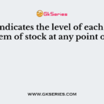 ………… indicates the level of each particular item of stock at any point of time