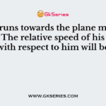 A man runs towards the plane mirror at 2 m/s. The relative speed of his image with respect to him will be