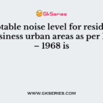 Acceptable noise level for residential and business urban areas as per IS 4854 – 1968 is