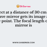 An object at a distance of 30 cm from a concave mirror gets its image at the same point. The focal length of the mirror is